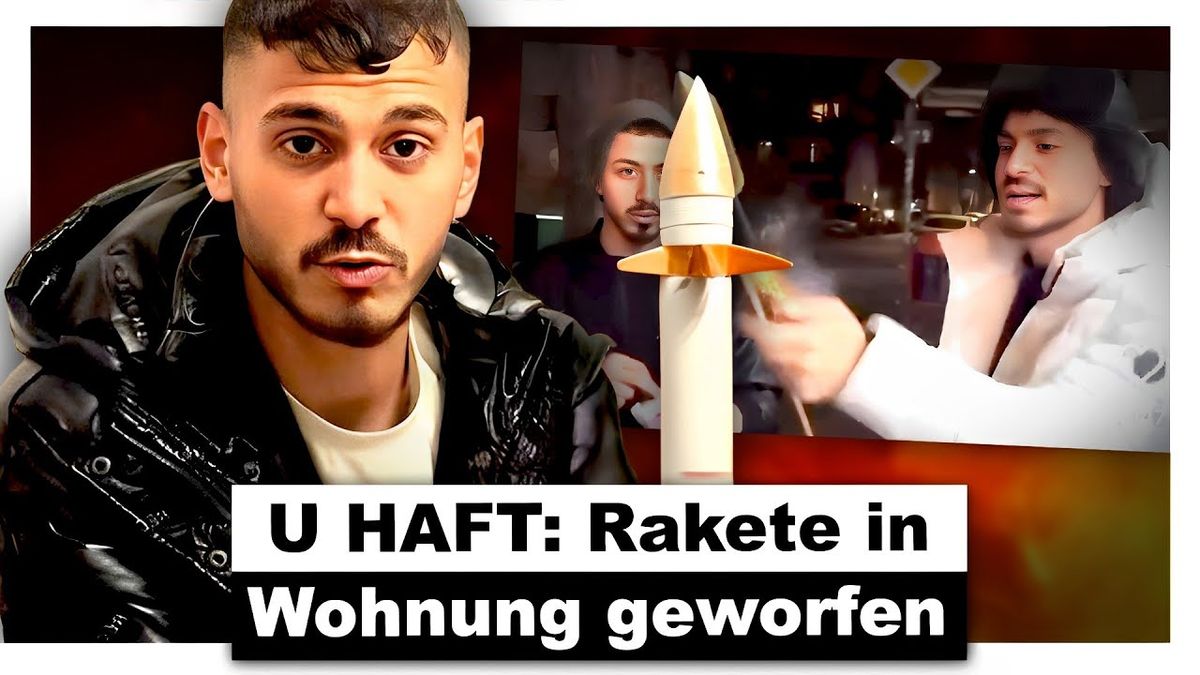 Alt-Text: Thumbnail des Videos von AlphaKevin, das einen Influencer zeigt, der eine Rakete in eine fremde Wohnung schießt. Der Influencer wird verhaftet und äußert Kritik an Deutschland.