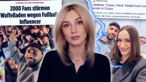 Alt-Text: Ein dynamisches Thumbnail für das Video "Promo um jeden Preis? Wie die Jindaouis vom Chaos profitieren" von Sashka. Das Bild zeigt die Jindaouis in einem lebhaften und farbenfrohen Umfeld, umgeben von symbolischen Elementen des Chaos und der Promotion. Der Titel des Videos ist in großen, auffälligen Buchstaben zu sehen, um die Aufmerksamkeit der Zuschauer zu erregen.