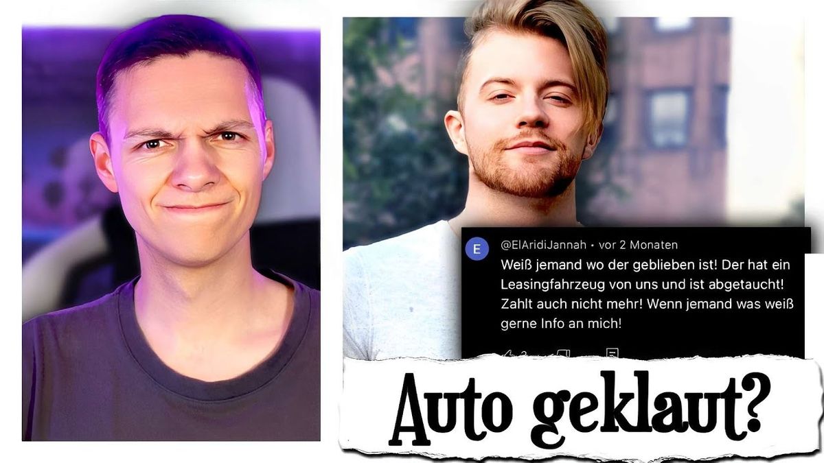 Ein geeignetes Alt-Text für das Thumbnail könnte sein: "Thumbnail des Videos: 'André Schiebler hat ein Auto geklaut?! - Neue Updates von AlphaKevin'. Im Bild ist André Schiebler mit einem überraschten Gesichtsausdruck zu sehen, umgeben von Grafiken eines Autos und Fragezeichen, die auf den Titel des Videos hinweisen.