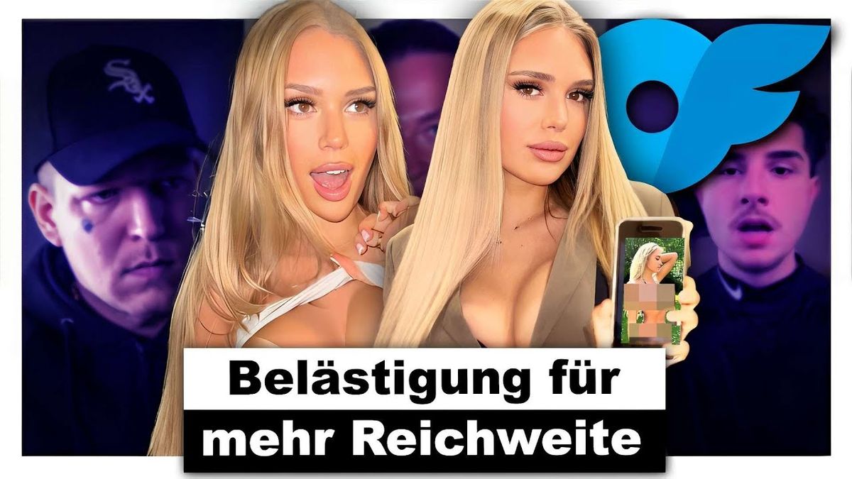 Vorschaubild des Videos: Katharina Amalia lächelt in die Kamera, während sie in einem öffentlichen Raum steht; Text über dem Bild: "Wie Katharina Amalia öffentlich Menschen sexuell belästigt für Werbung auf OnlyFans" vom Kanal AlphaKevin.