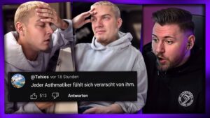 A thumbnail image for the video titled "Kritiker glauben Twenty4Tim faked seine Krankheit" from the channel Kyzer, showing a concerned-looking Twenty4Tim with question marks and skeptical emojis surrounding him, suggesting doubt about his illness claims.