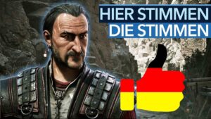 Vorschaubild des Videos "Gothic Remake: Wir lieben die NEUE deutsche Synchro!" vom Kanal Gamestar. Ein Charakter aus dem Spiel mit mittelalterlicher Rüstung steht in einer düsteren, gotischen Umgebung.