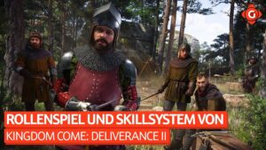 Thumbnail des Videos "Rollenspiel- und Skillsystem von Kingdom Come: Deliverance II" vom Kanal Gameswelt, zeigt einen mittelalterlichen Charakter in Rüstung, der mit einem Schwert posiert, umgeben von einer malerischen Landschaft.