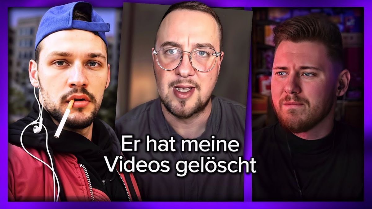 Thumbnail des Videos "Das Ost Boys Drama" vom Kanal Kyzer zeigt zwei Männer in einem intensiven Streitgespräch. Der Hintergrund ist unscharf, um den Fokus auf die emotionalen Gesichtsausdrücke der Männer zu lenken.