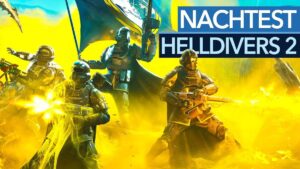 Vorschaubild des Videos "Helldivers 2 bleibt die Messlatte für Koop-Action!" vom Kanal Gamestar, zeigt actionreiche Spielszenen mit mehreren Charakteren in einem futuristischen Setting.