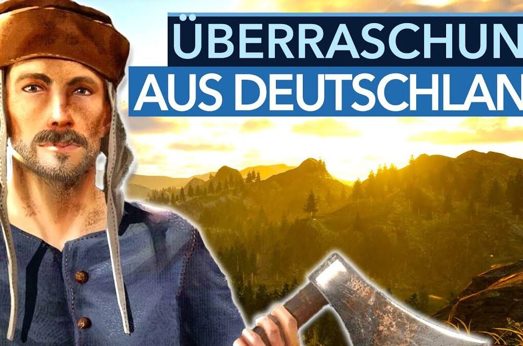 Thumbnail des Videos "Wenn Mittelalter-Aufbau nur immer so schön wäre | Medieval Frontiers" vom Kanal Gamestar: Ein idyllisches mittelalterliches Dorf mit Fachwerkhäusern, umgeben von üppigen grünen Wiesen und einem klaren blauen Himmel.