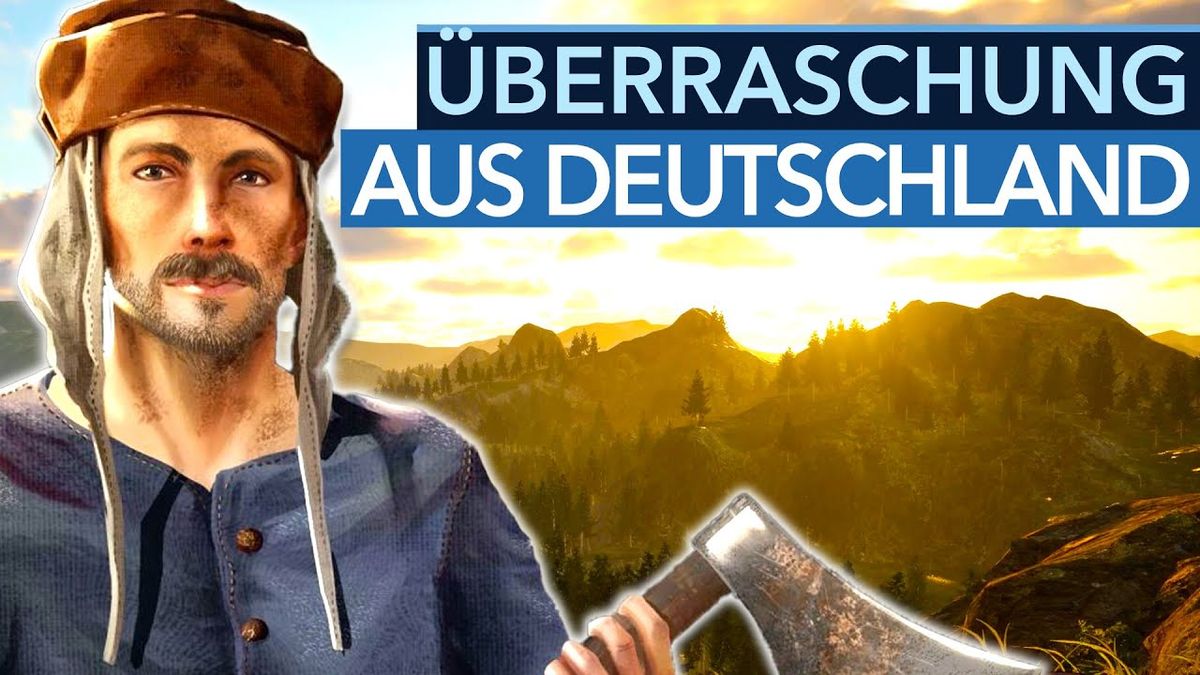 Thumbnail des Videos "Wenn Mittelalter-Aufbau nur immer so schön wäre | Medieval Frontiers" vom Kanal Gamestar: Ein idyllisches mittelalterliches Dorf mit Fachwerkhäusern, umgeben von üppigen grünen Wiesen und einem klaren blauen Himmel.