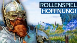 Thumbnail zeigt das Logo von Solasta 2 vor einem epischen Fantasy-Hintergrund mit einem Krieger und einer Magierin, die sich kampfbereit gegenüberstehen.