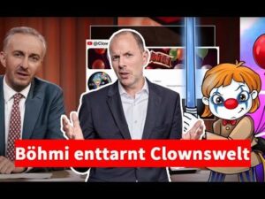 Böhmermann enthüllt Betreiber des umstrittenen YouTube-Kanals „Clownswelt Video-Thumbnail zeigt Christian Solmecke, der in einem Anwaltsbüro sitzt, mit nachdenklichem Gesichtsausdruck. Im Hintergrund sind Bücherregale und ein Laptop zu sehen. Text auf dem Thumbnail: "Böhmermann enthüllt Identität von 'Clownswelt': War das legal?