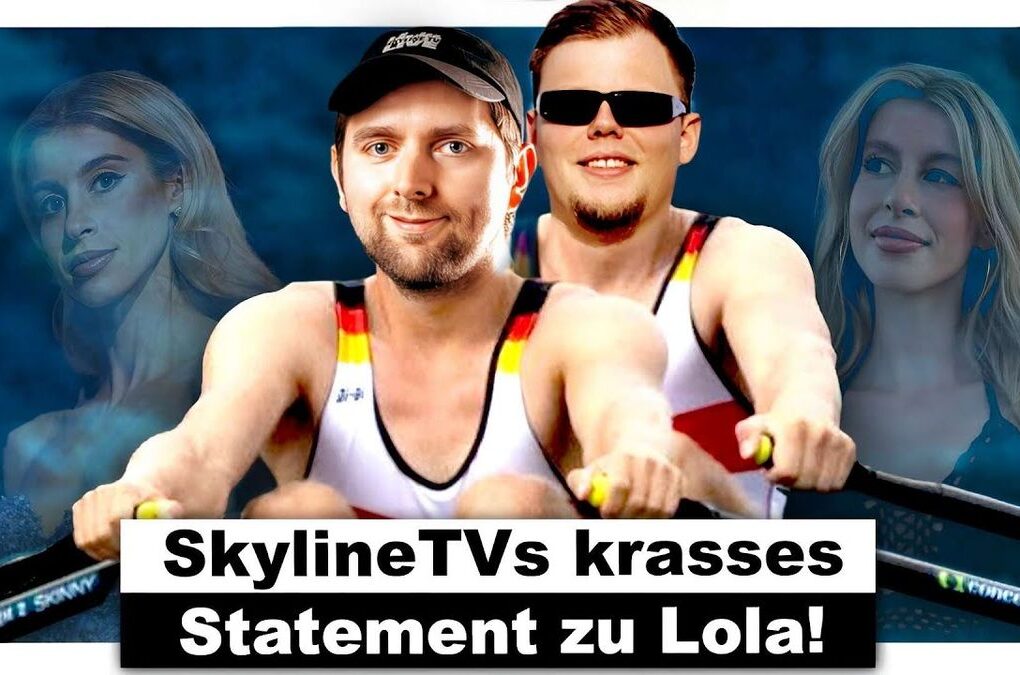 Ein Mann mit erstaunter Miene sitzt vor einem Computerbildschirm, während im Hintergrund bunte Lichter leuchten. Der Titel des Videos "Das unerwartet heftige Statement von SkylineTV!" ist in großen Buchstaben über dem Bild zu sehen.
