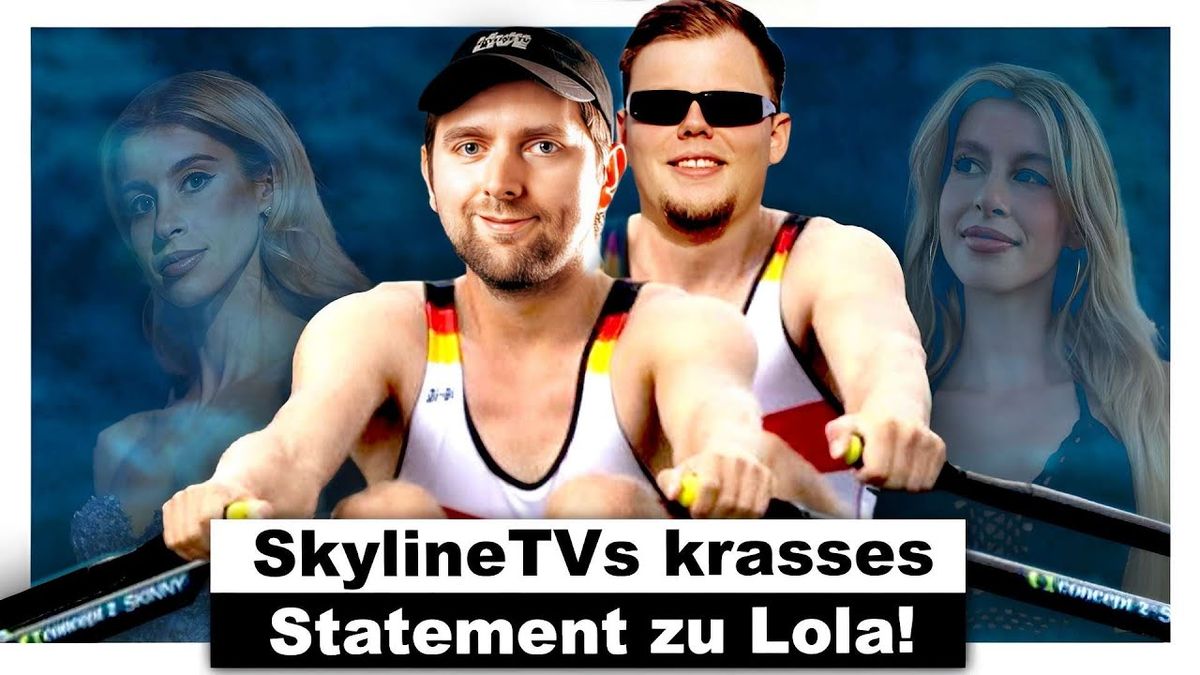 Ein Mann mit erstaunter Miene sitzt vor einem Computerbildschirm, während im Hintergrund bunte Lichter leuchten. Der Titel des Videos "Das unerwartet heftige Statement von SkylineTV!" ist in großen Buchstaben über dem Bild zu sehen.