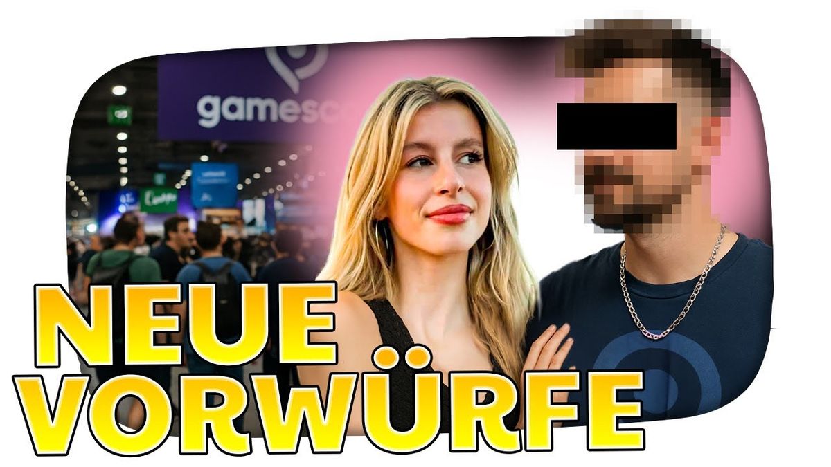 Vorschaubild des Videos "TANZVERBOT und LOLA - Die HEFTIGE GAMESCOM STORY - Kuchen Talks #1089" vom Kanal KuchenTV. Zu sehen sind TANZVERBOT und LOLA vor einem Gamescom-Hintergrund, beide mit überraschten Gesichtsausdrücken.