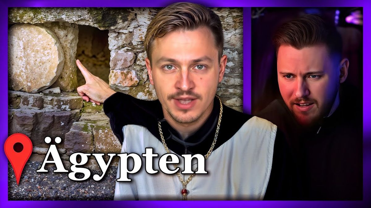Miniaturansicht des Videos: Ein altertümliches Grab mit einem Stein davor, umgeben von grüner Vegetation. Text: "Wurde Jesus' Grab gefunden?" vom Kanal Kyzer.