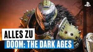 Doom: The Dark Ages – Mittelalter trifft auf futuristische Action! Thumbnail des Videos: "12 Dinge, die DOOM: The Dark Ages NEU macht" vom Kanal Inside Playstation. Das Bild zeigt einen düsteren, mittelalterlichen Hintergrund mit einem imposanten Ritter in schwerer Rüstung, der ein großes Schwert hält. Der Titel des Videos ist in großen, auffälligen Buchstaben zu sehen.