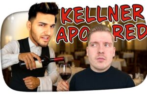 Video-Miniaturansicht zeigt APORED, einen bekannten YouTuber, mit einem nachdenklichen Gesichtsausdruck. Im Hintergrund sind Geldscheine und ein Abwaschbecken zu sehen, die seinen Weg vom Millionär zum Tellerwäscher symbolisieren. Oben steht der Titel "APORED - Vom MILLIONÄR zum TELLERWÄSCHER - Kuchen Talks #1095".