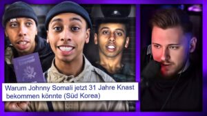 Streamer Johnny Somali: Vom Internet-Star zum Gefängnisrisiko? Vorschaubild des Videos "Dieser Streamer ruiniert sein Leben" vom Kanal Kyzer, zeigt den Streamer in einem chaotischen Raum mit einem besorgten Gesichtsausdruck, umgeben von Gaming-Ausrüstung und leeren Getränkedosen.